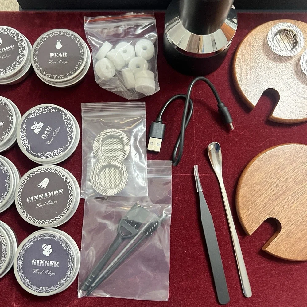 CIKSMO Electric Cocktail Smoker Kit Complete All Canasters Full. For all alcohol